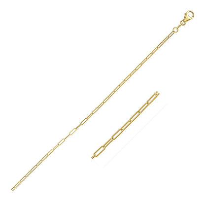 18K Yellow Gold Fine Paperclip Chain (1.50 mm)-Teresa&#39;s Fashionista LLC