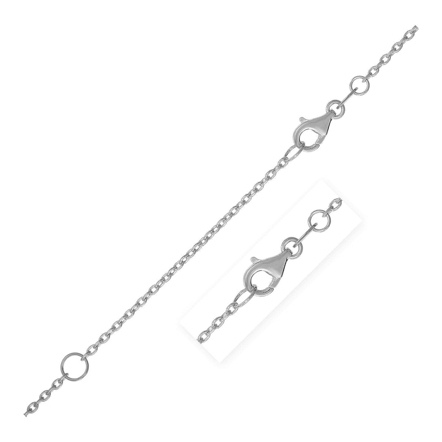 Extendable Cable Chain in 14k White Gold (1.50 mm)-Teresa&#39;s Fashionista LLC