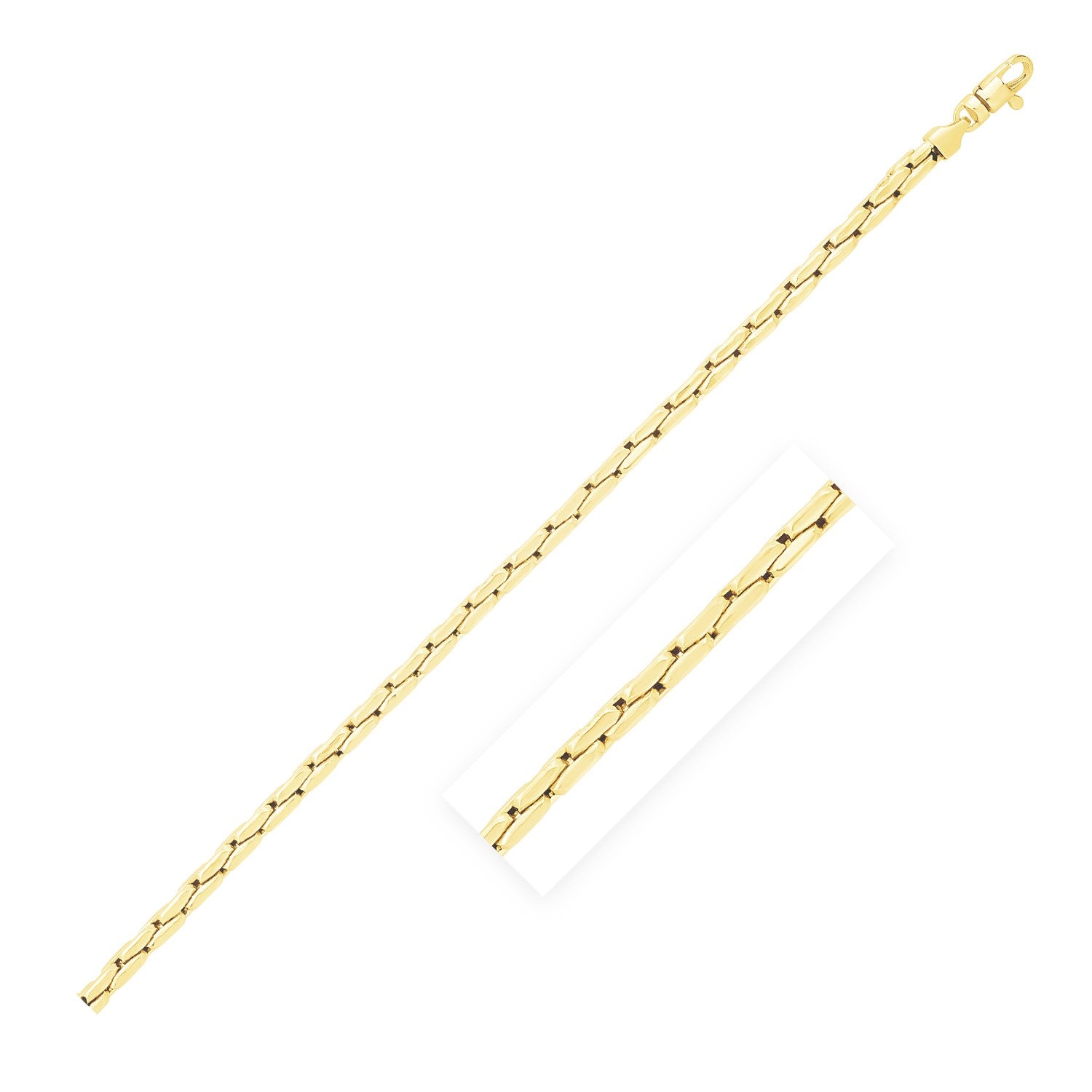 14k Yellow Gold High Polish Compressed Cable Link Chain (4.50 mm)-Teresa&#39;s Fashionista LLC