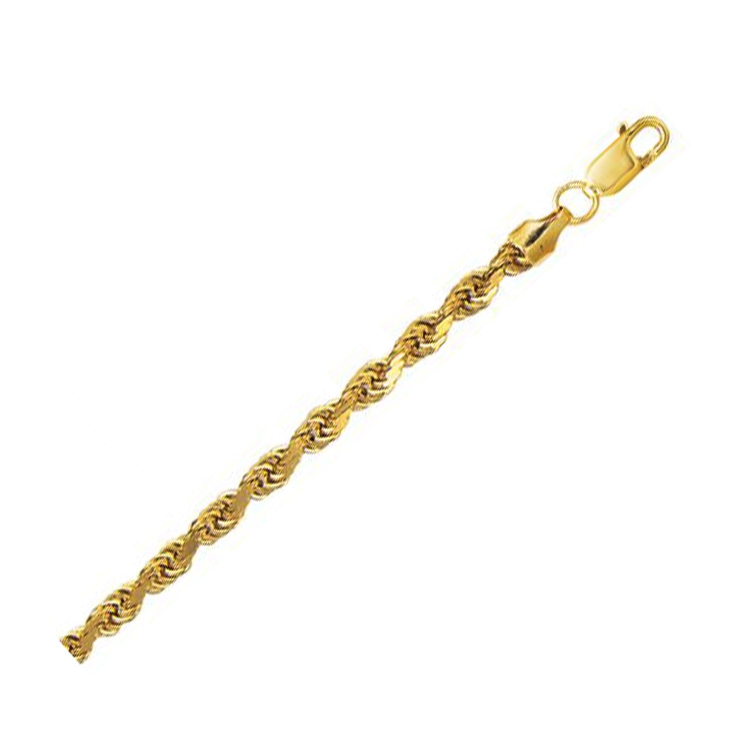 10K Yellow Gold Hollow Diamond Cut Rope Chain (5.00 mm)-Teresa&#39;s Fashionista LLC