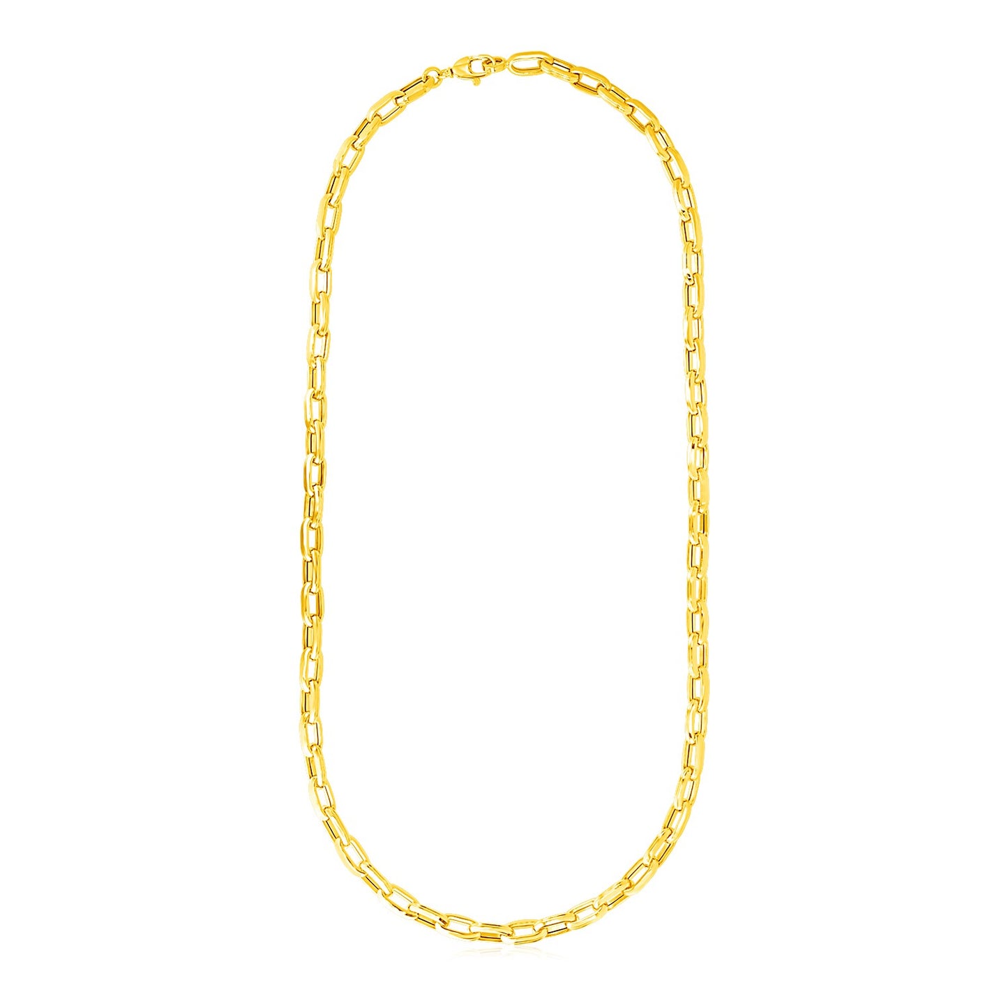 14k Yellow Gold Mens Paperclip Chain Necklace-Teresa&#39;s Fashionista LLC