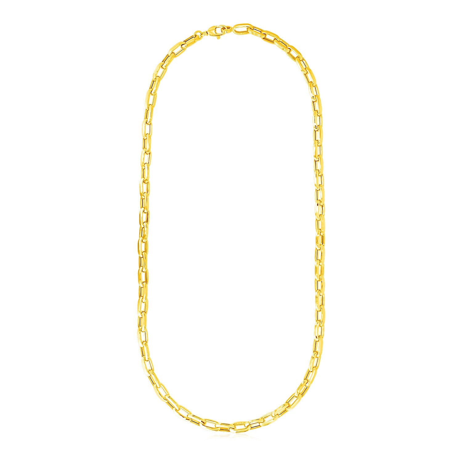 14k Yellow Gold Mens Paperclip Chain Necklace-Teresa&#39;s Fashionista LLC