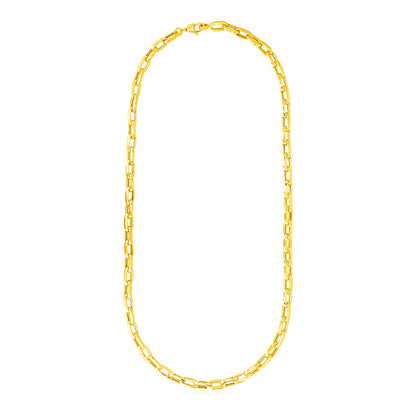 14k Yellow Gold Mens Paperclip Chain Necklace-Teresa&#39;s Fashionista LLC