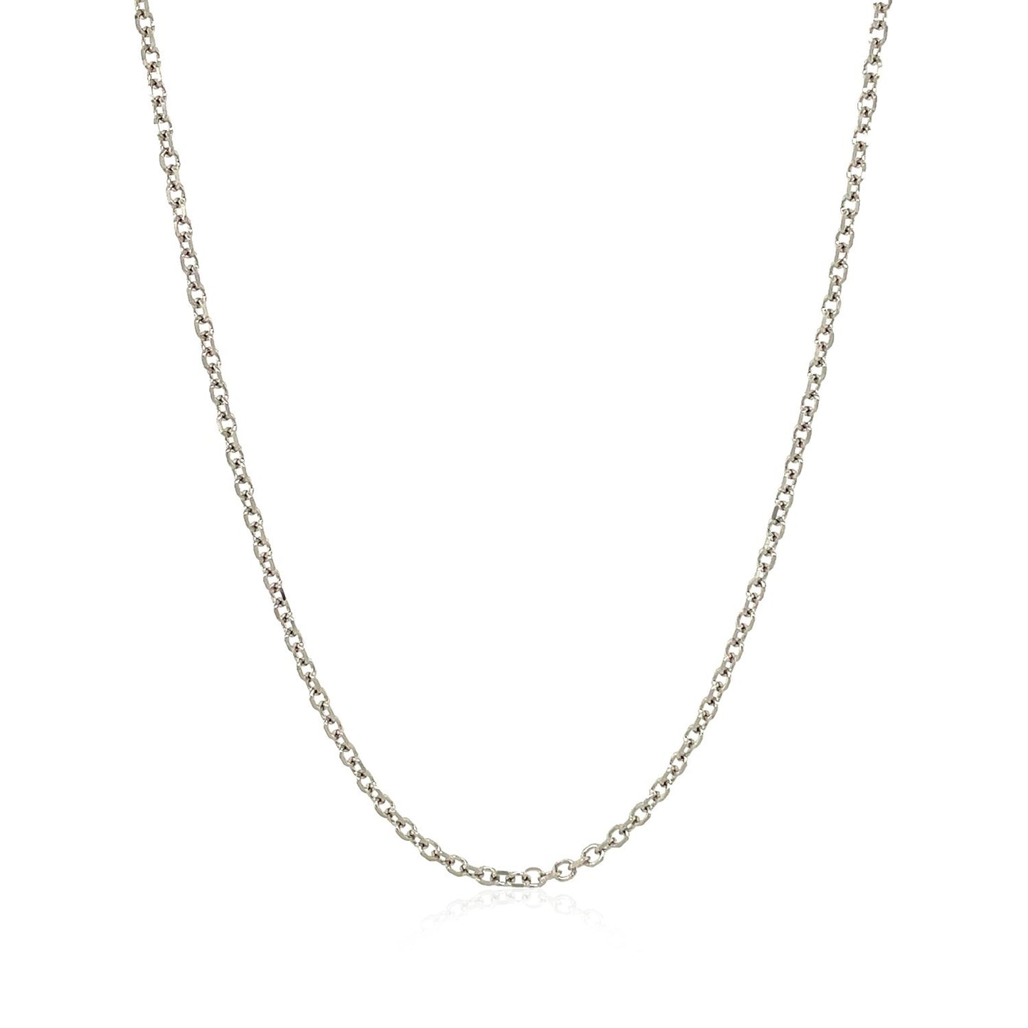 18k White Gold Diamond Cut Cable Link Chain (1.40 mm)-Teresa&#39;s Fashionista LLC