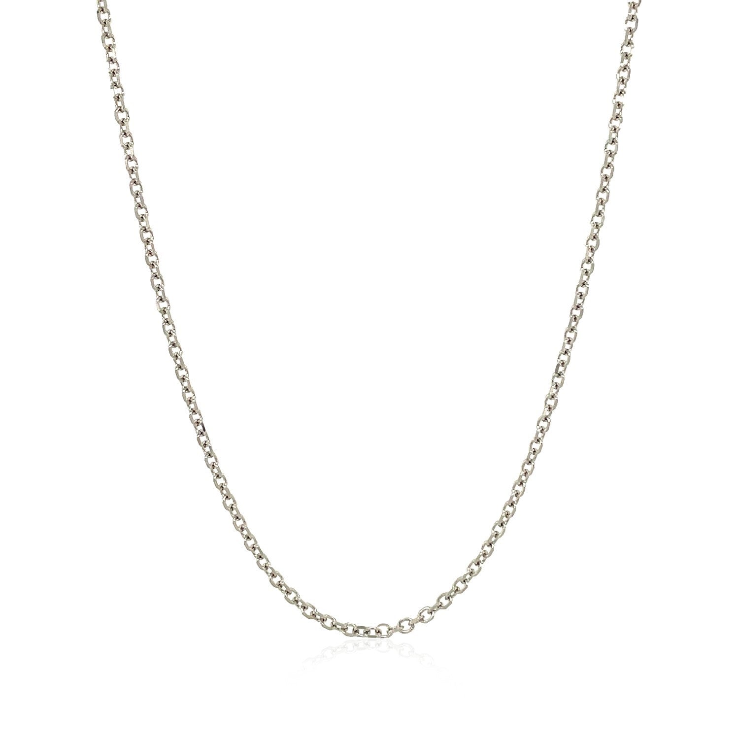 18k White Gold Diamond Cut Cable Link Chain (1.40 mm)-Teresa&#39;s Fashionista LLC