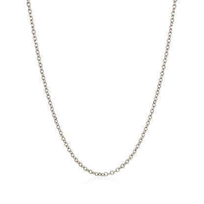 18k White Gold Diamond Cut Cable Link Chain (1.40 mm)-Teresa&#39;s Fashionista LLC