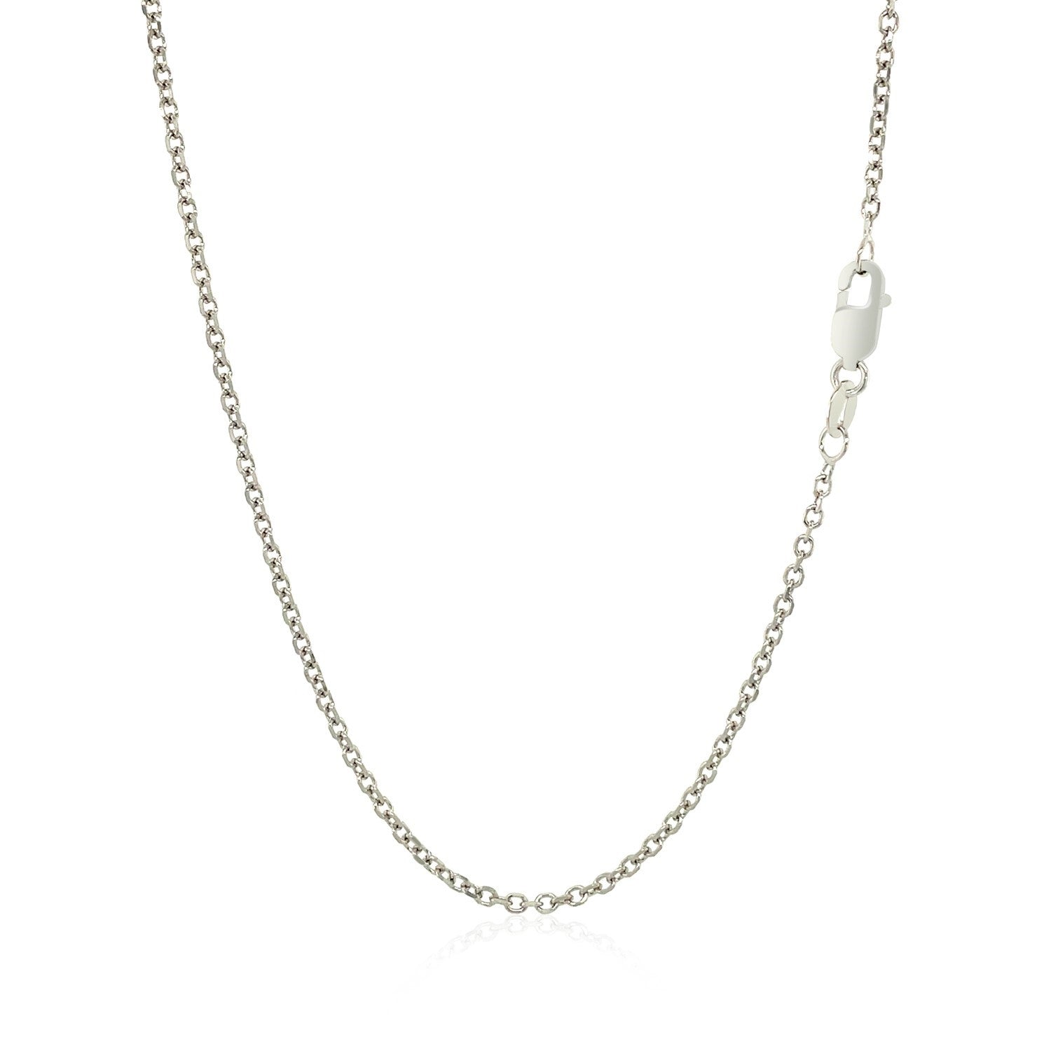 18k White Gold Diamond Cut Cable Link Chain (1.40 mm)-Teresa&#39;s Fashionista LLC