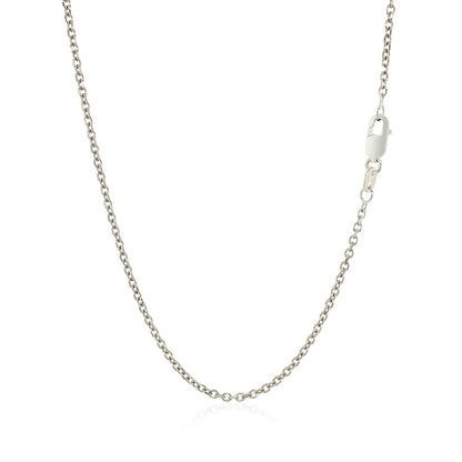 18k White Gold Diamond Cut Cable Link Chain (1.40 mm)-Teresa&#39;s Fashionista LLC