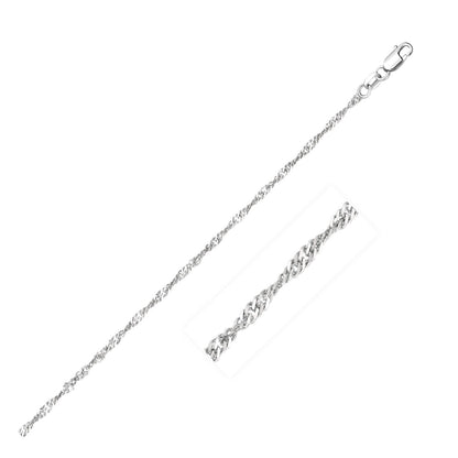 14k White Gold Singapore Chain (1.80 mm)-Teresa&#39;s Fashionista LLC