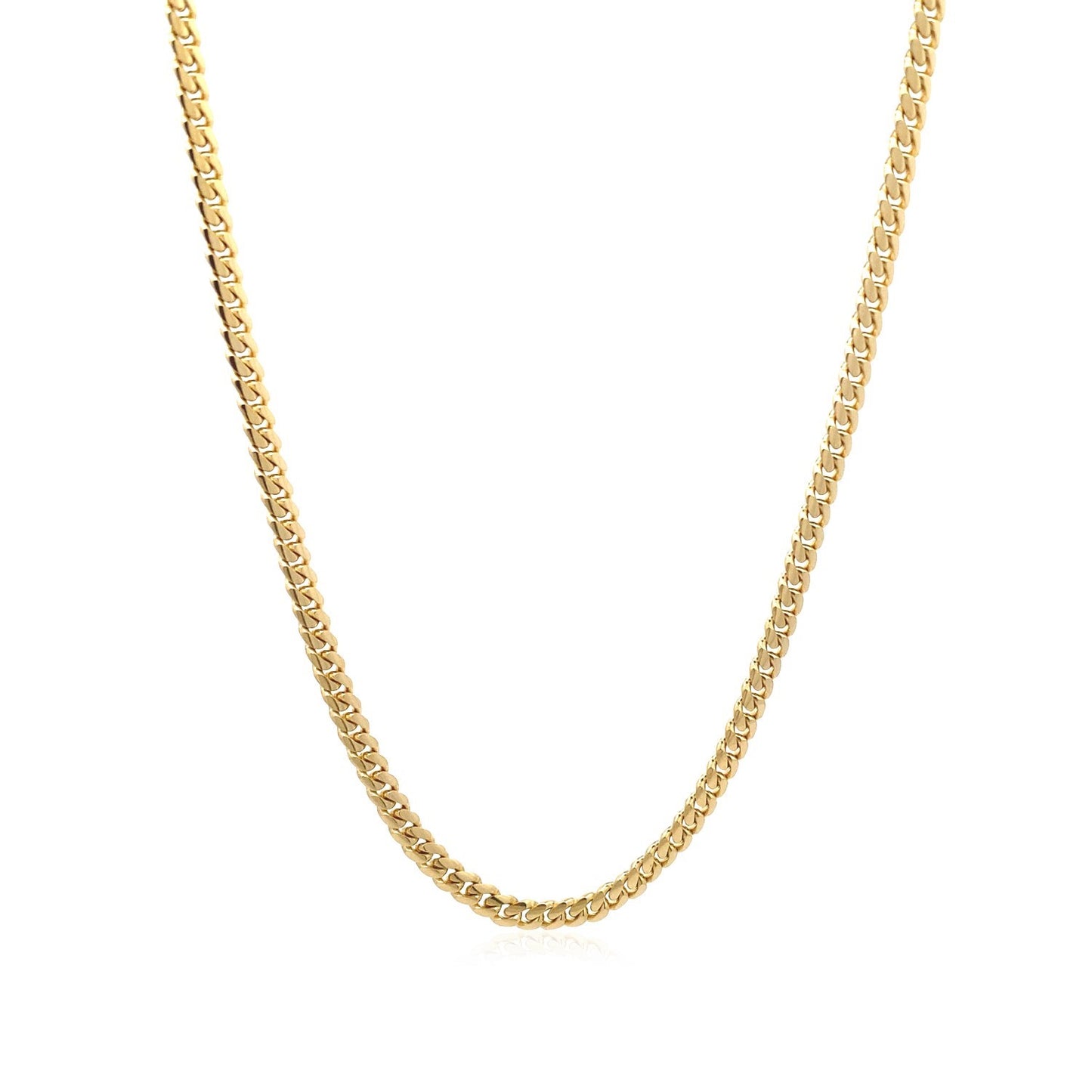 10k Yellow Gold Classic Solid Miami Cuban Chain (3.20 mm)-Teresa&#39;s Fashionista LLC