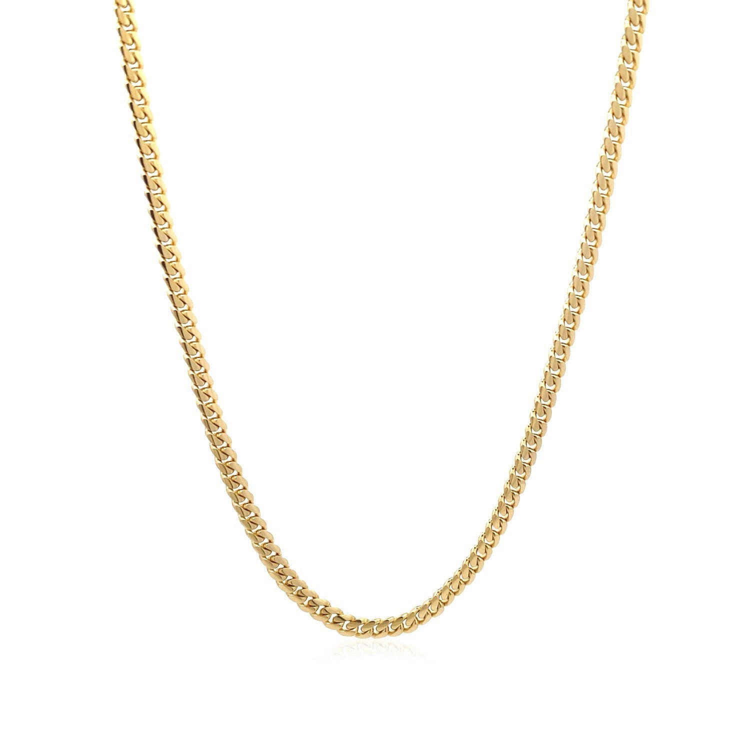 10k Yellow Gold Classic Solid Miami Cuban Chain (3.20 mm)-Teresa&#39;s Fashionista LLC