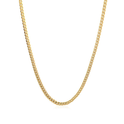 10k Yellow Gold Classic Solid Miami Cuban Chain (3.20 mm)-Teresa&#39;s Fashionista LLC