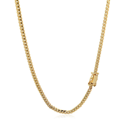 10k Yellow Gold Classic Solid Miami Cuban Chain (3.20 mm)-Teresa&#39;s Fashionista LLC