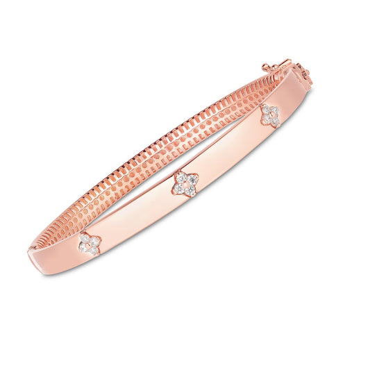 14k Rose Gold Trilogy Diamond Bangle (5.40 mm)-Teresa&#39;s Fashionista LLC