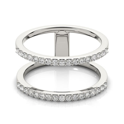 14k White Gold Dual Band Design Ring with Diamonds (1/3 cttw)-Teresa&#39;s Fashionista LLC