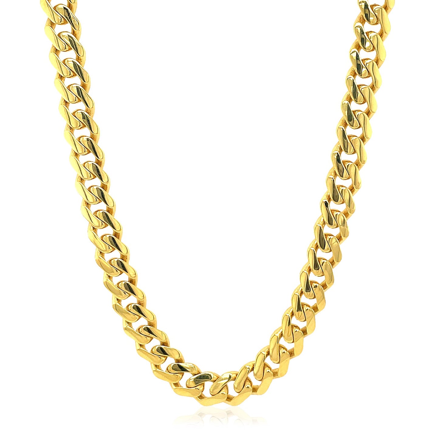 14k Yellow Gold Polished Miami Cuban Chain Necklace-Teresa&#39;s Fashionista LLC