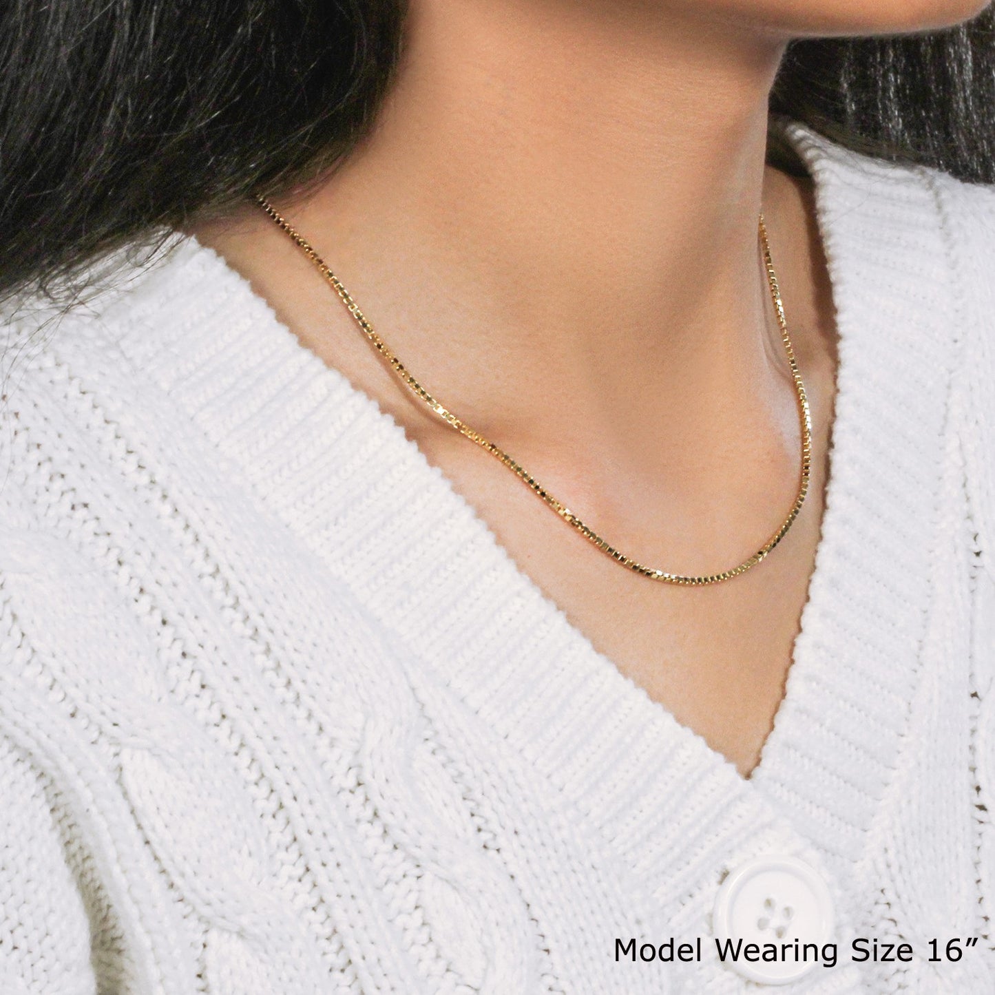 18k Yellow Gold Classic Box Chain (1.40 mm)-Teresa&#39;s Fashionista LLC