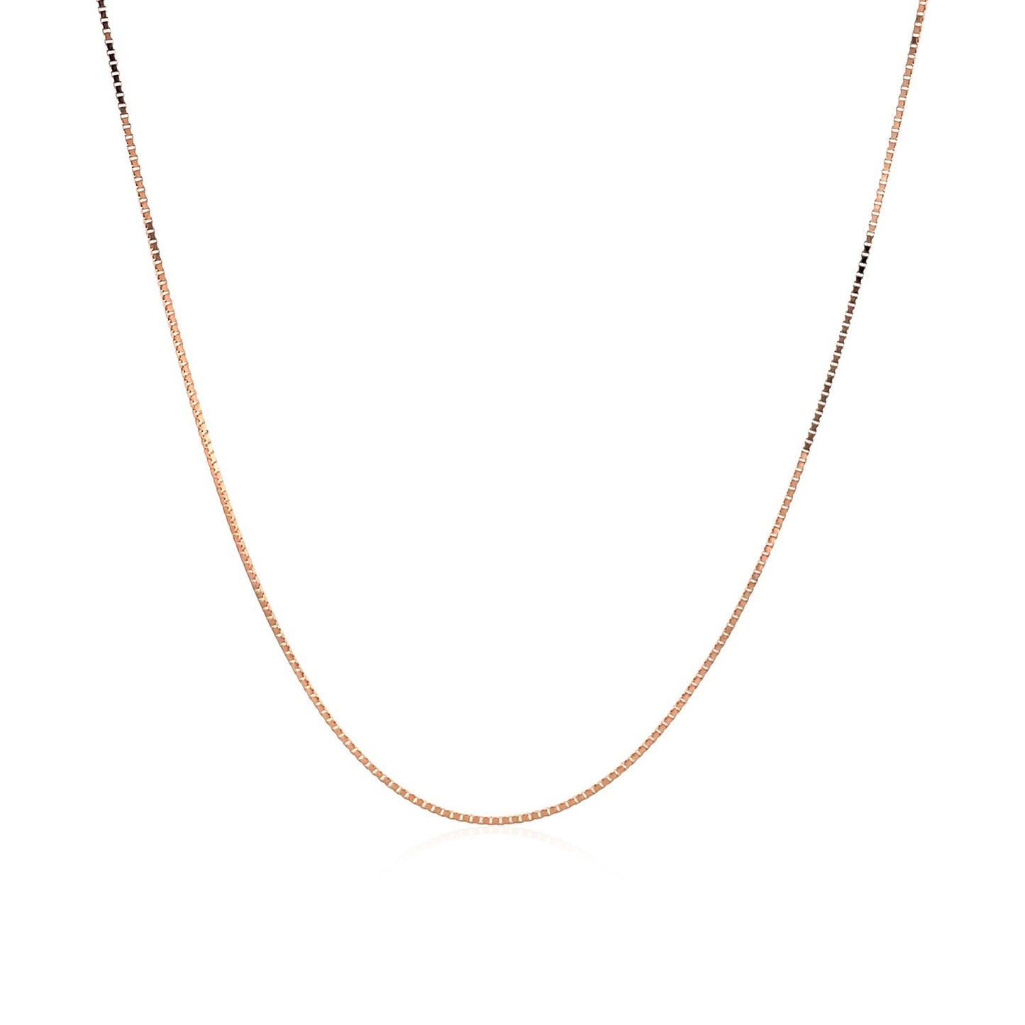 18k Rose Gold Classic Box Chain (0.60 mm)-Teresa&#39;s Fashionista LLC