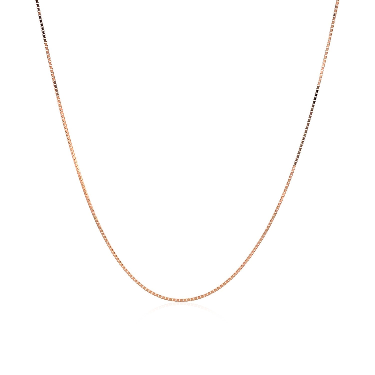 18k Rose Gold Classic Box Chain (0.60 mm)-Teresa&#39;s Fashionista LLC