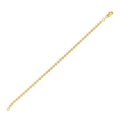 Moon Cut Bead Chain in 14k Yellow Gold (3.00 mm)-Teresa&#39;s Fashionista LLC