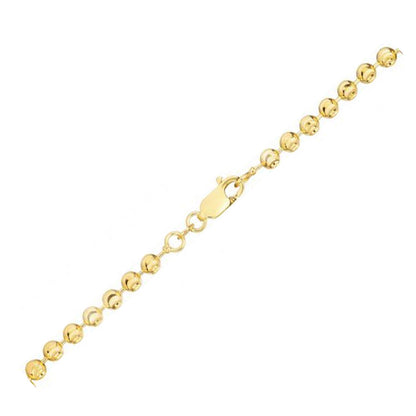 Moon Cut Bead Chain in 14k Yellow Gold (3.00 mm)-Teresa&#39;s Fashionista LLC