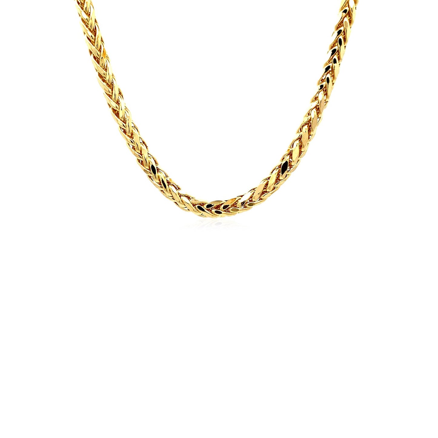 4.1mm 14k Yellow Gold Diamond Cut Round Franco Chain-Teresa&#39;s Fashionista LLC