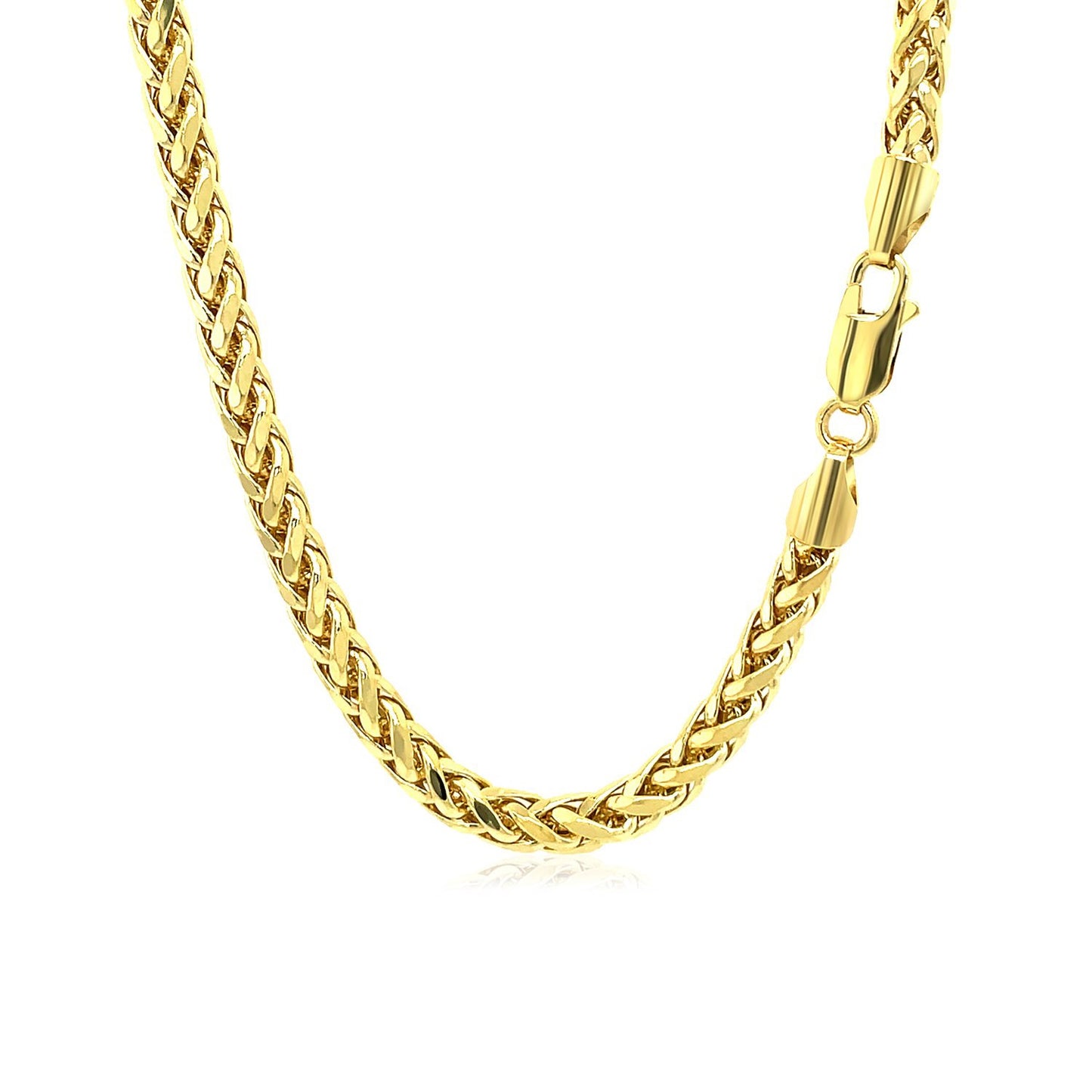 4.1mm 14k Yellow Gold Diamond Cut Round Franco Chain-Teresa&#39;s Fashionista LLC