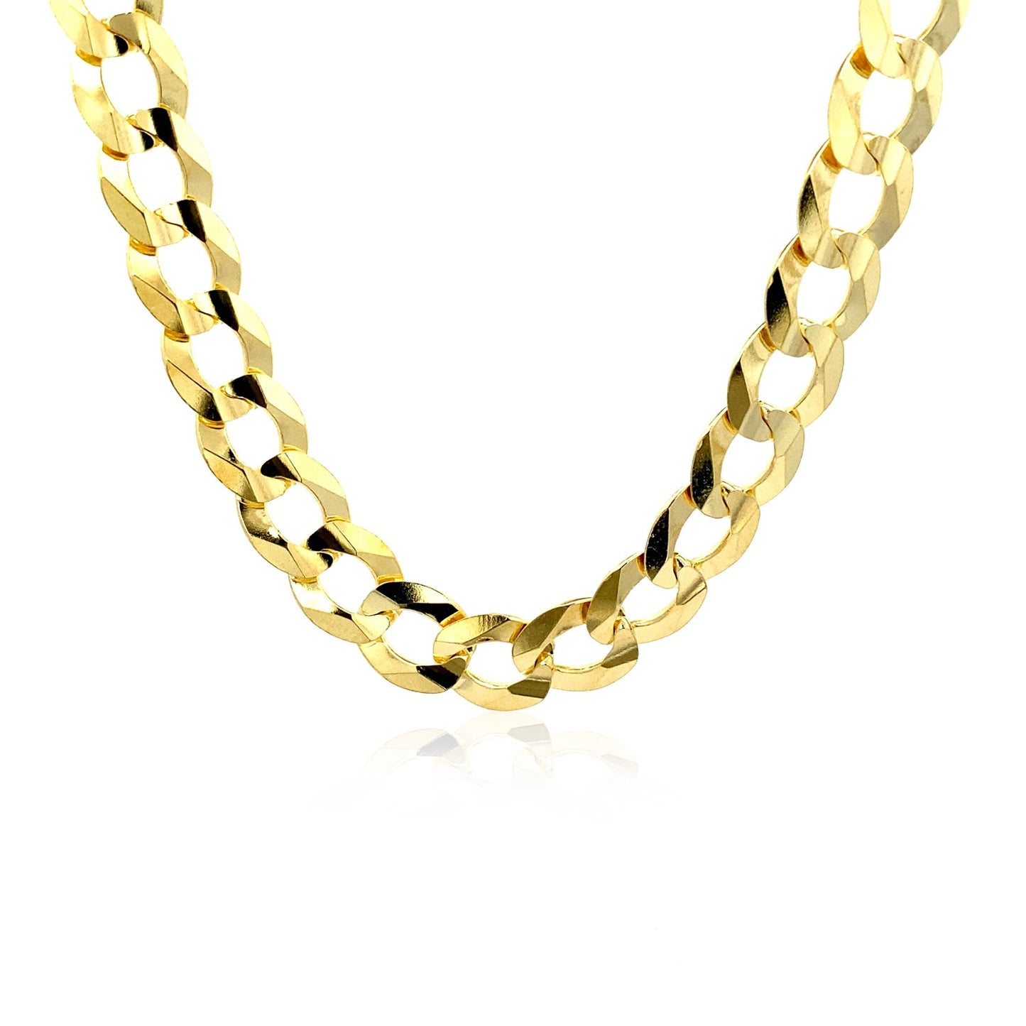 Solid Curb Chain in 14k Yellow Gold (11.23 mm)-Teresa&#39;s Fashionista LLC