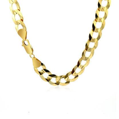 Solid Curb Chain in 14k Yellow Gold (11.23 mm)-Teresa&#39;s Fashionista LLC