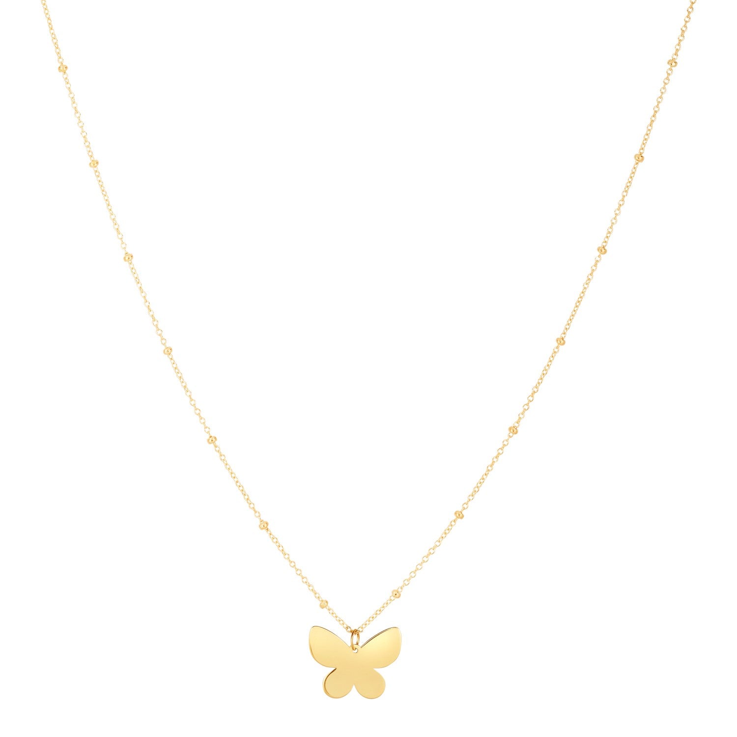 14k Yellow Gold Ppillon Butterfly Necklace-Teresa&#39;s Fashionista LLC