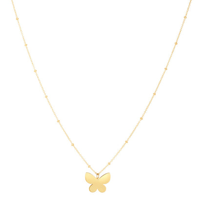 14k Yellow Gold Ppillon Butterfly Necklace-Teresa&#39;s Fashionista LLC