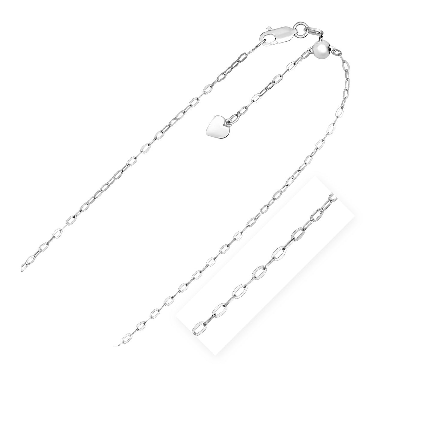 Sterling Silver Adjustable Piatto Chain (1.50 mm)-Teresa&#39;s Fashionista LLC