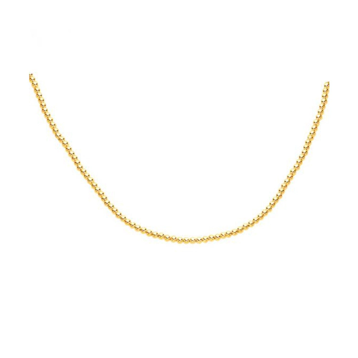 14k Yellow Gold Bead Chain (3mm)-Teresa&#39;s Fashionista LLC