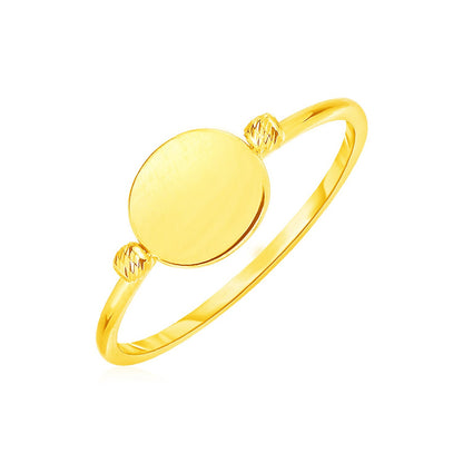 14k Yellow Gold Ring with Polished Oval-Teresa&#39;s Fashionista LLC