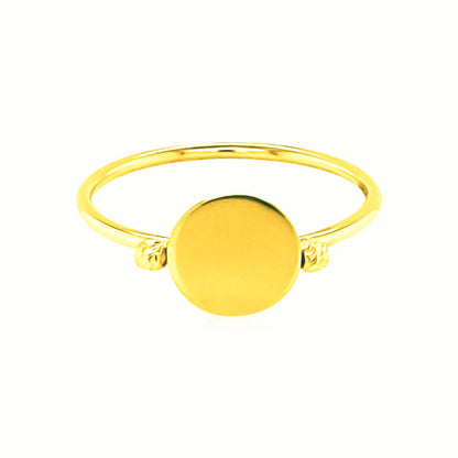 14k Yellow Gold Ring with Polished Oval-Teresa&#39;s Fashionista LLC