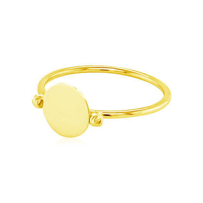 14k Yellow Gold Ring with Polished Oval-Teresa&#39;s Fashionista LLC