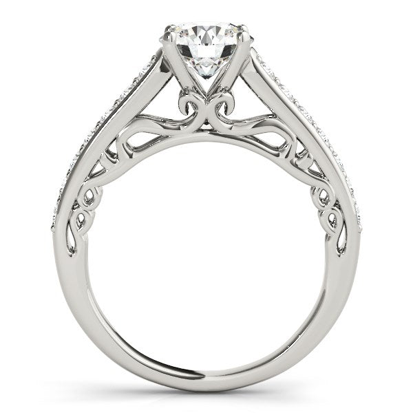 14k White Gold Unique Detailing Diamond Engagement Ring (1 1/3 cttw)-Teresa&#39;s Fashionista LLC