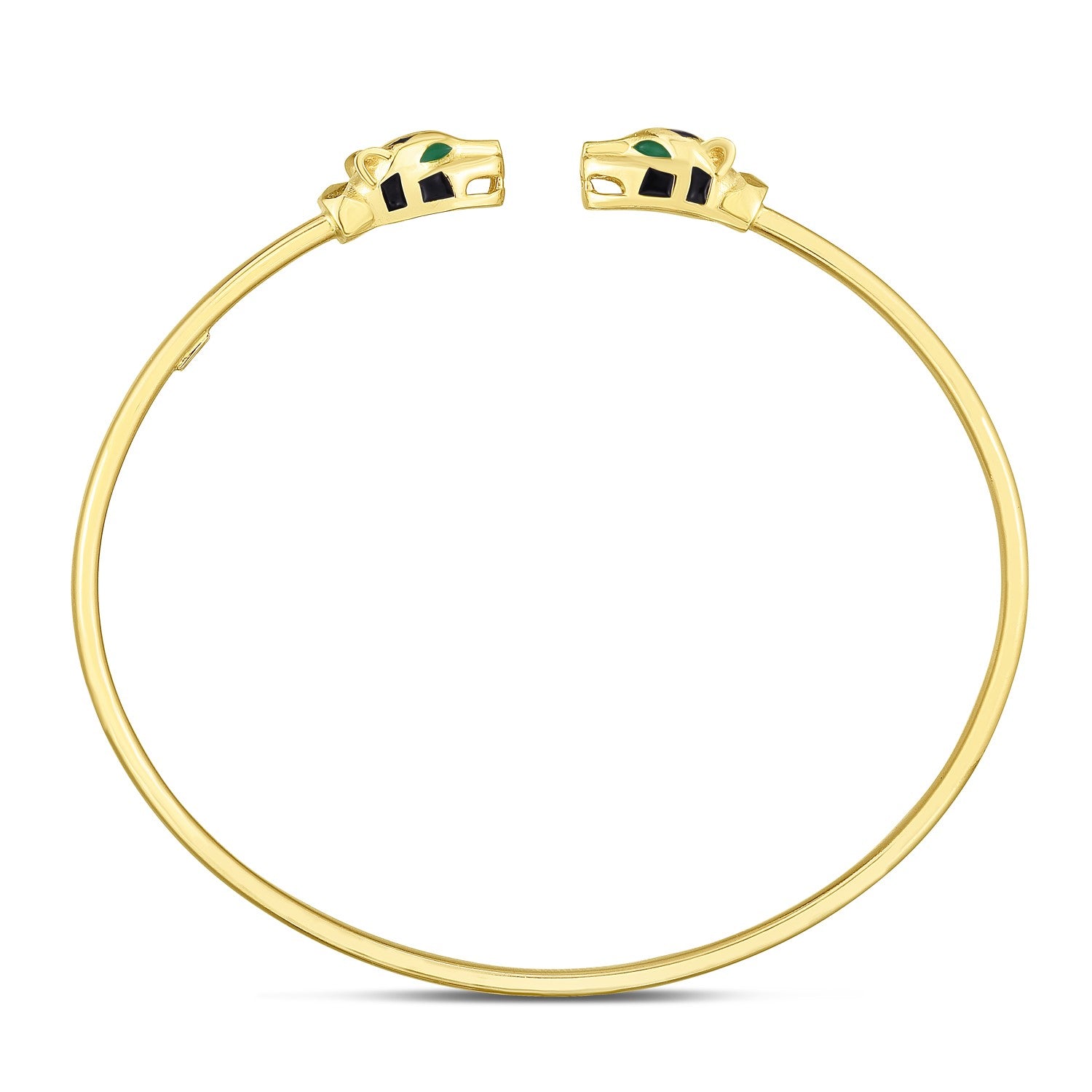 14k Yellow Gold Panther Bangle (3.00 mm)-Teresa&#39;s Fashionista LLC