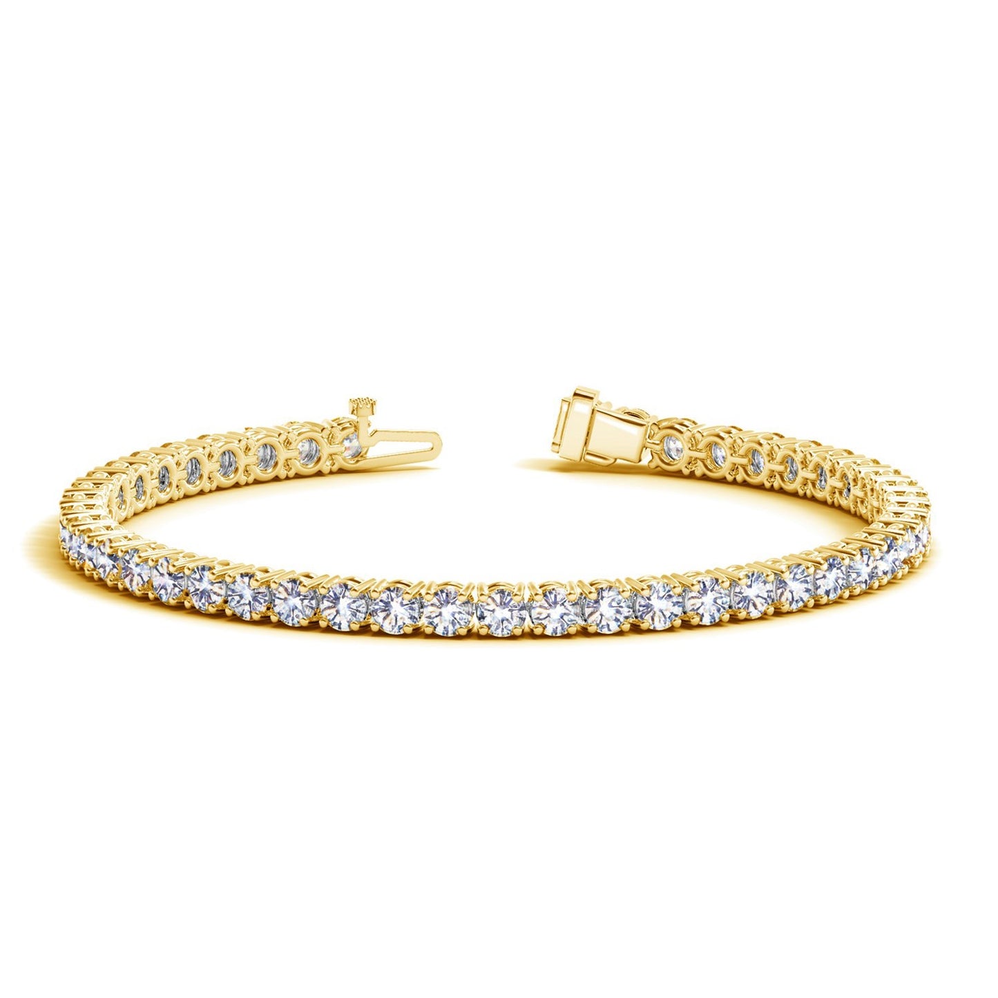 Lab Grown Round Diamond Tennis Bracelet in 14k Yellow Gold (8 cctw F/G VS2/SI1)-Teresa&#39;s Fashionista LLC