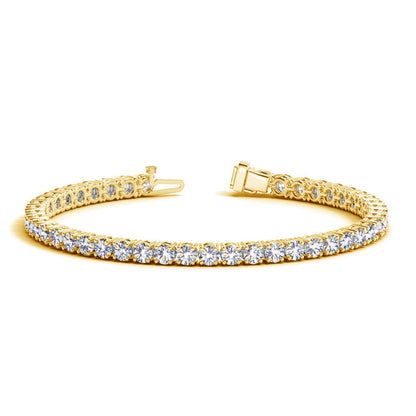 Lab Grown Round Diamond Tennis Bracelet in 14k Yellow Gold (8 cctw F/G VS2/SI1)-Teresa&#39;s Fashionista LLC