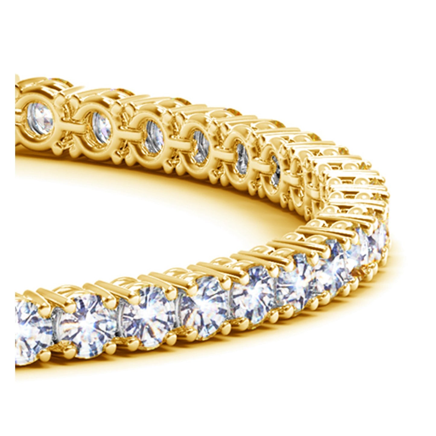 Lab Grown Round Diamond Tennis Bracelet in 14k Yellow Gold (8 cctw F/G VS2/SI1)-Teresa&#39;s Fashionista LLC