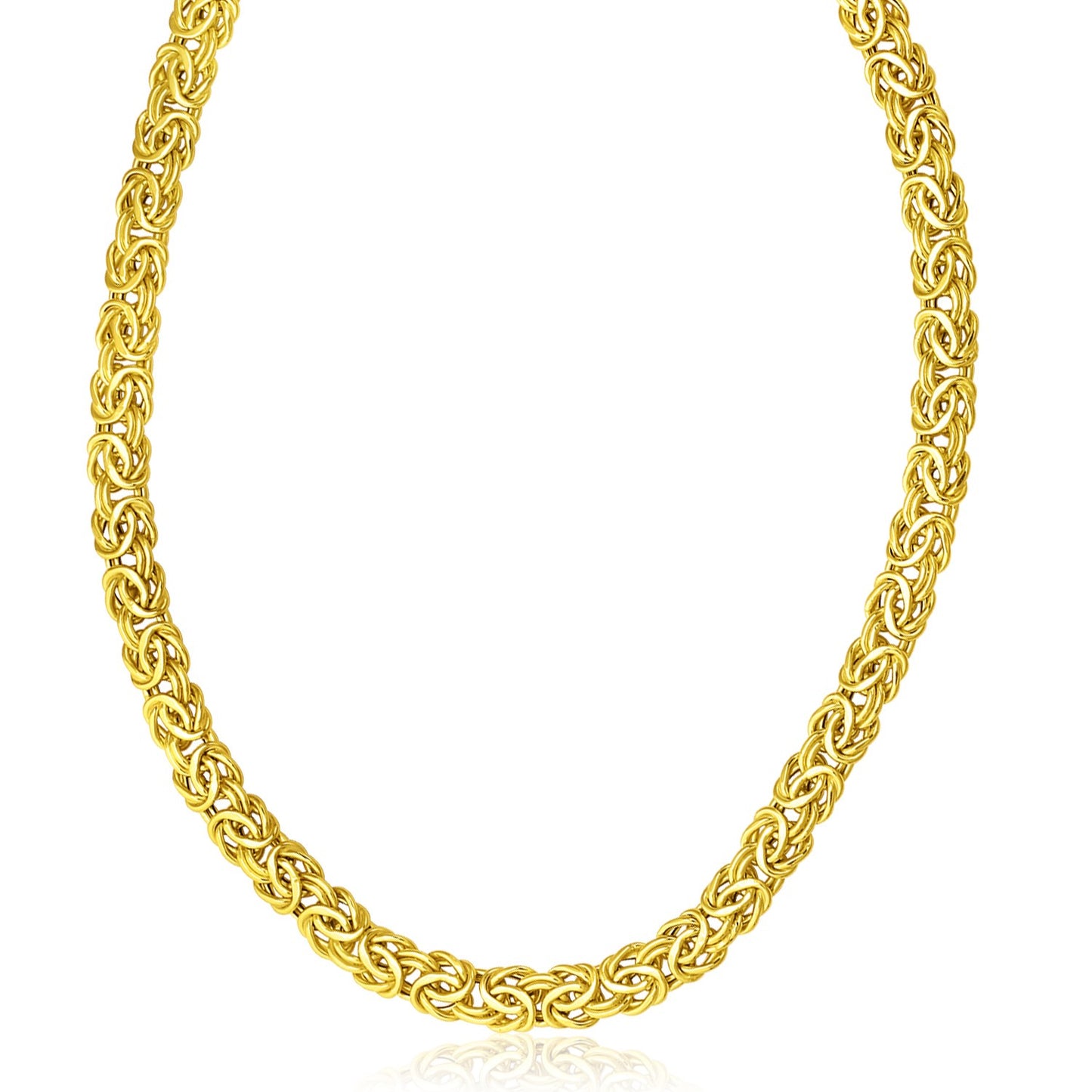 14k Yellow Gold Byzantine Design Stylish Necklace-Teresa&#39;s Fashionista LLC