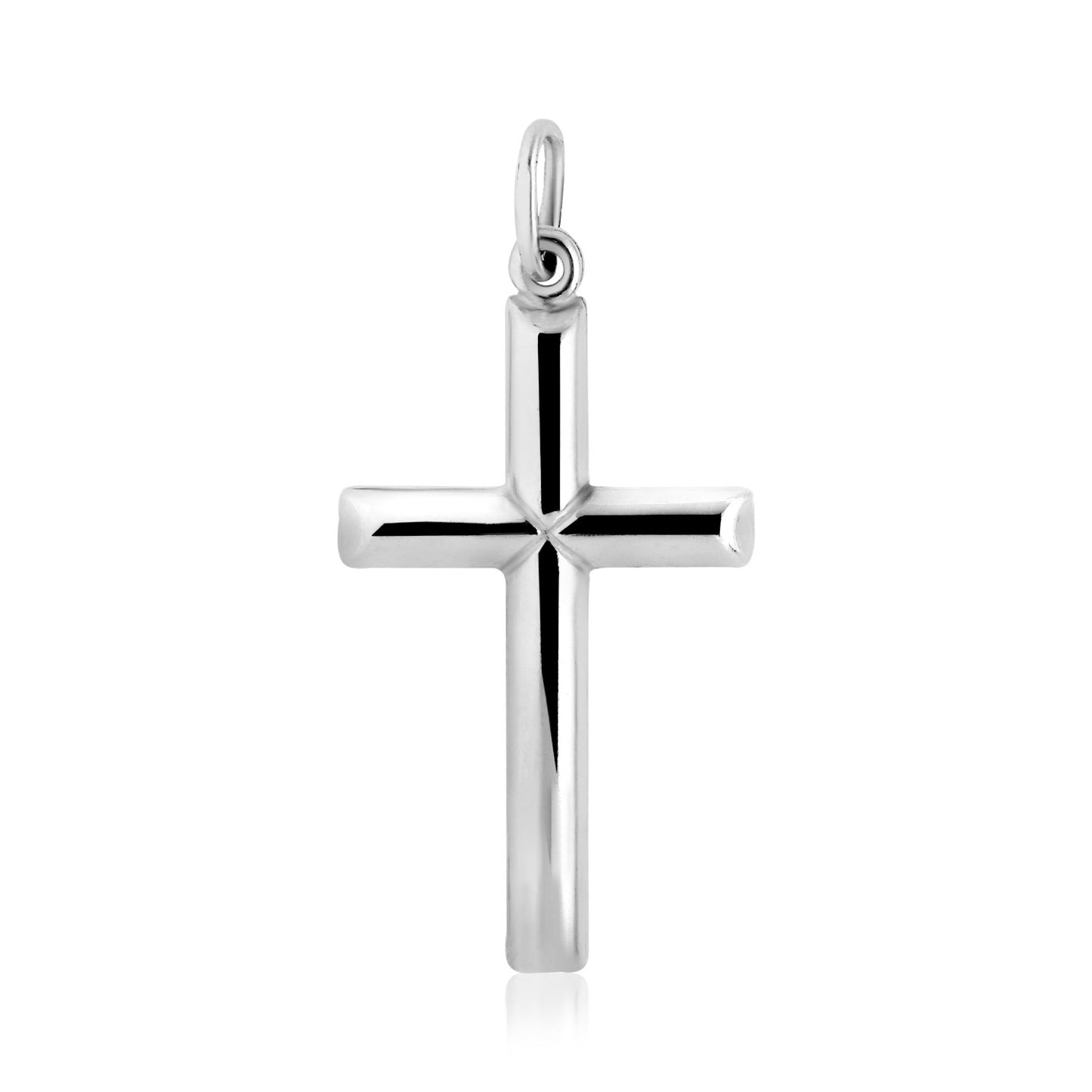 Sterling Silver Polished Bar Cross Pendant-Teresa&#39;s Fashionista LLC