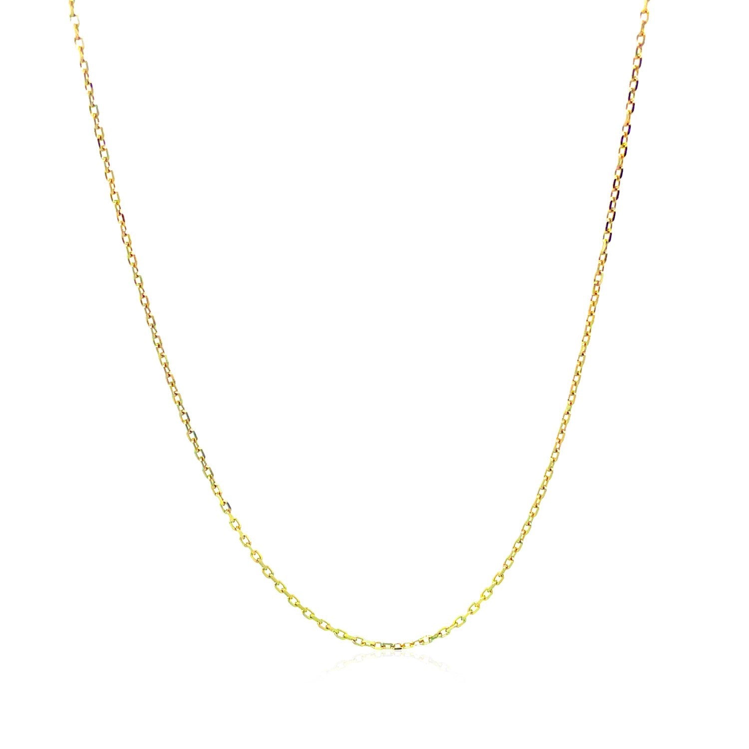 10k Yellow Gold Diamond Cut Cable Link Chain (0.87 mm)-Teresa&#39;s Fashionista LLC