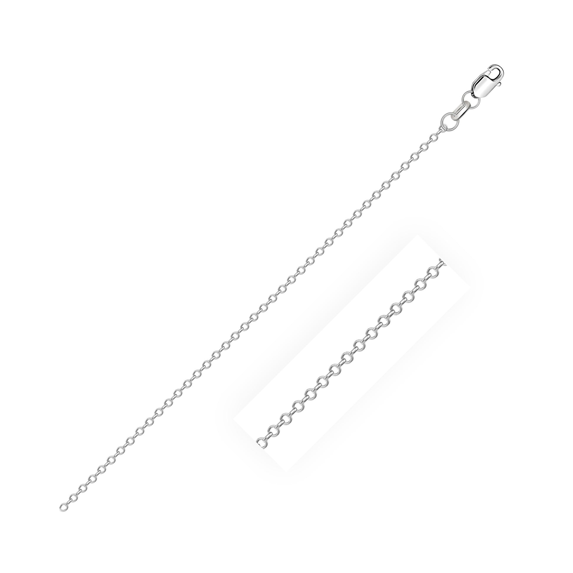 18k White Gold Diamond Cut Cable Link Chain (0.75 mm)-Teresa&#39;s Fashionista LLC