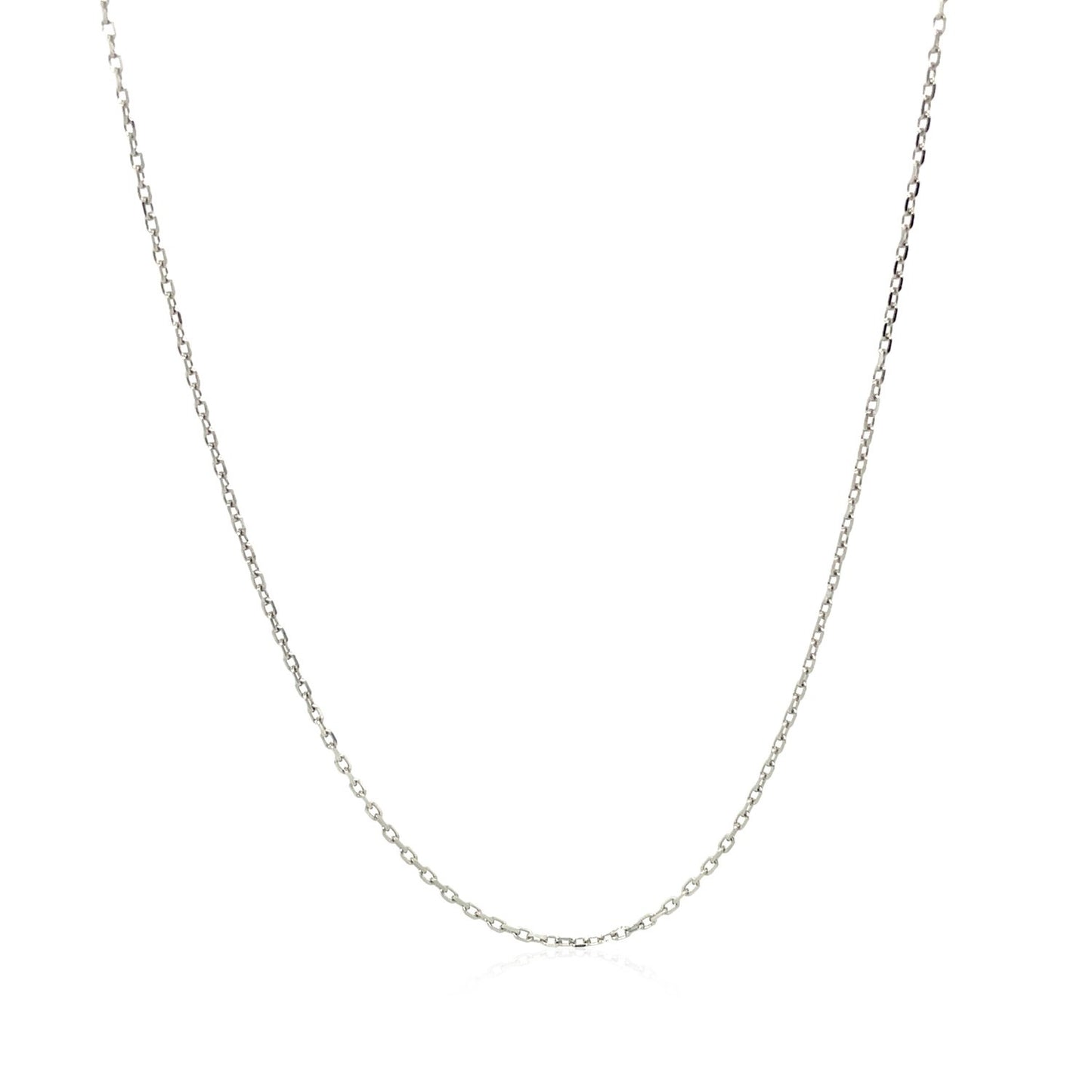 18k White Gold Diamond Cut Cable Link Chain (0.75 mm)-Teresa&#39;s Fashionista LLC