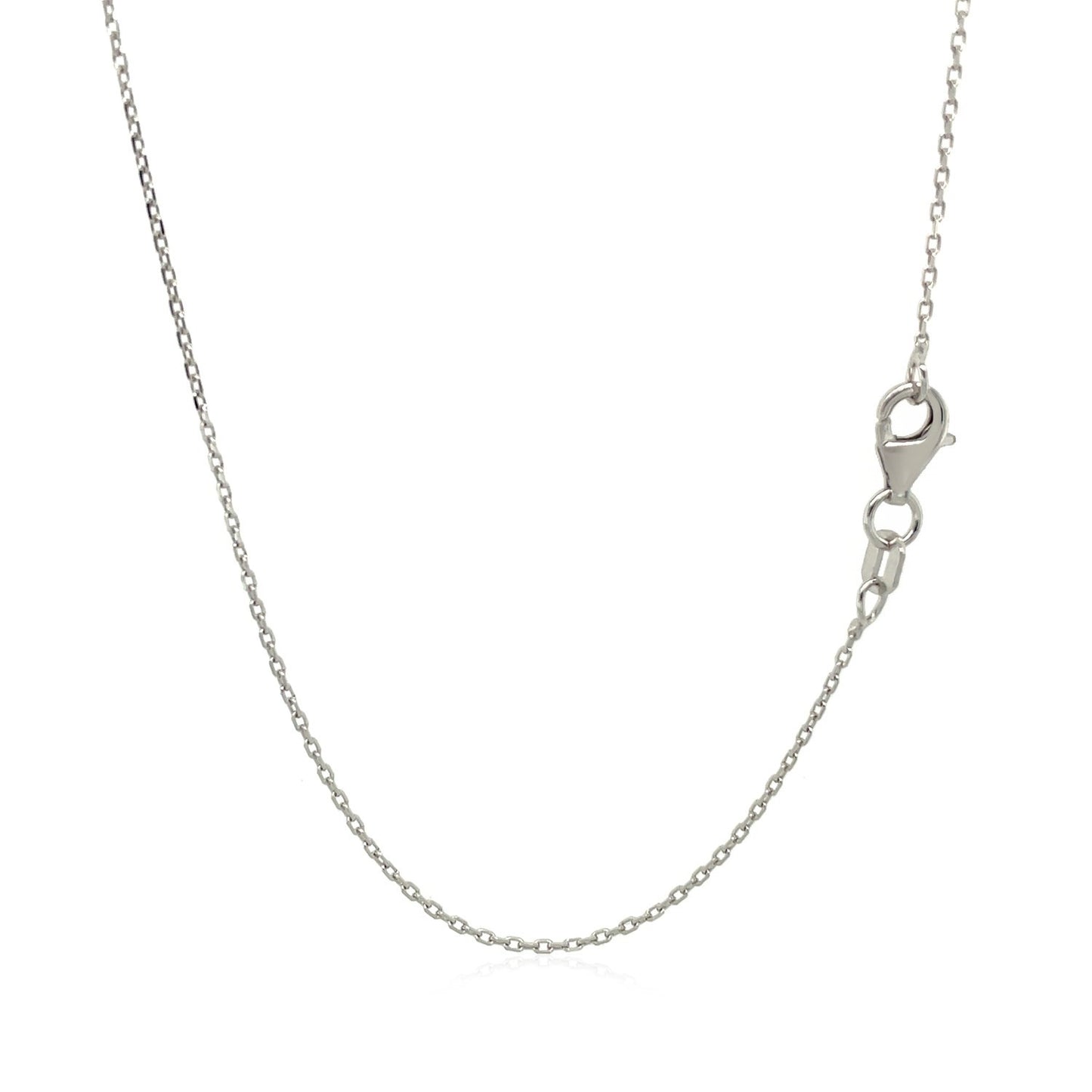 18k White Gold Diamond Cut Cable Link Chain (0.75 mm)-Teresa&#39;s Fashionista LLC