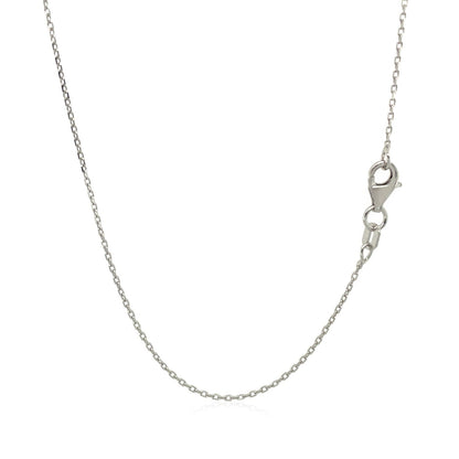 18k White Gold Diamond Cut Cable Link Chain (0.75 mm)-Teresa&#39;s Fashionista LLC