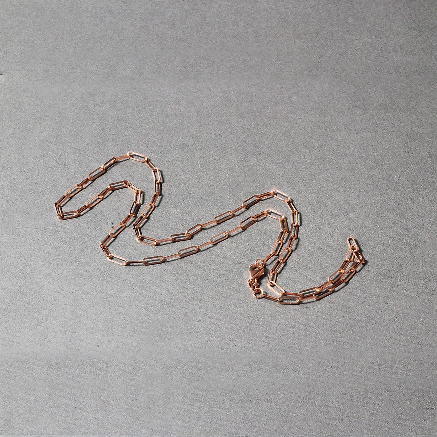 14K Rose Gold Delicate Paperclip Chain (2.10 mm)-Teresa&#39;s Fashionista LLC