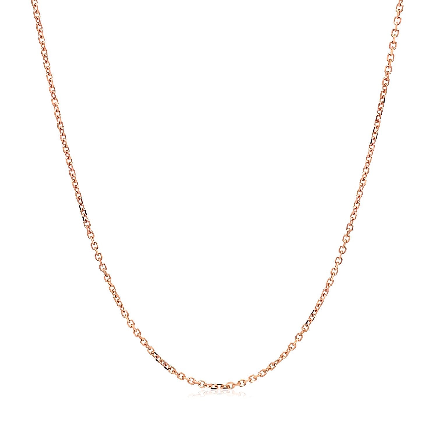 18k Rose Gold Diamond Cut Cable Link Chain (1.10 mm)-Teresa&#39;s Fashionista LLC